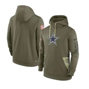 Nike Dallas Cowboys 2022 Salute Service Therma Performance Pullover Hoodie Large